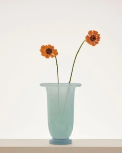 - Empire Vase - Medium - Blue - Ice blue with light blue base - 749^Hay Online
