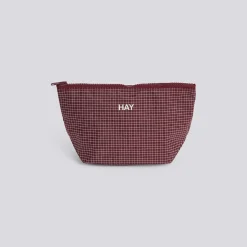 - Grid Pouch - Small - Burgundy*Hay