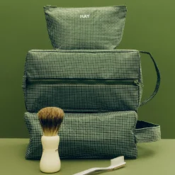 - Grid Wash Bag - Medium - Mørk grøn^Hay Online