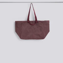 - Grid Weekend Bag - Medium - Burgundy^Hay