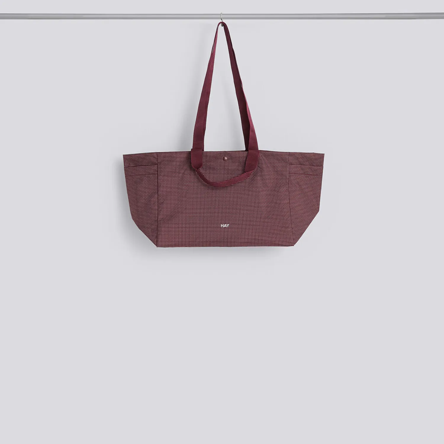 - Grid Weekend Bag - Small - Burgundy^Hay Hot