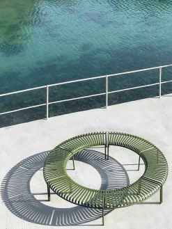 - Havebænk Park - Palissade Park Bench - Lysegrå / Sky Grey (inkl. mellemben)*Hay