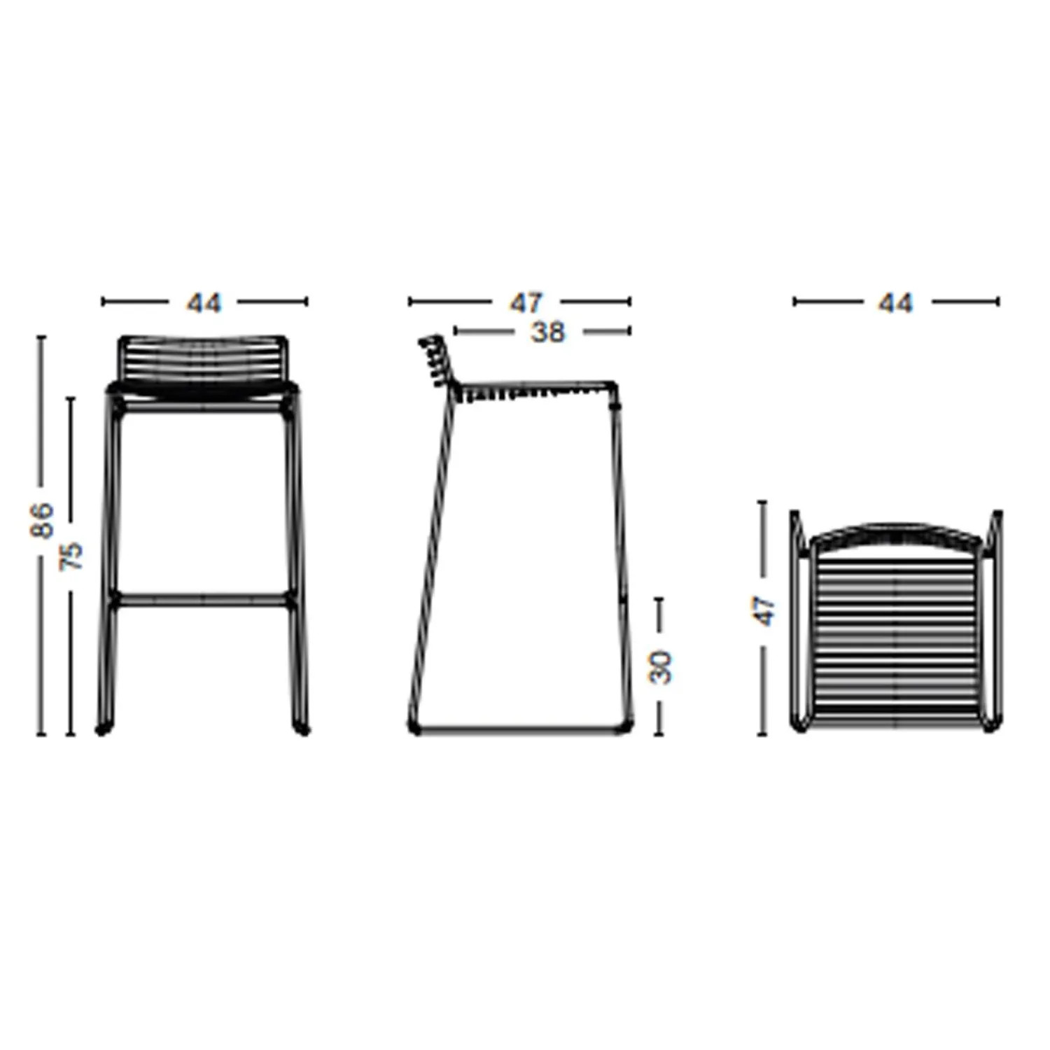 - Hee barstol - Hvid - Høj model^Hay Outlet