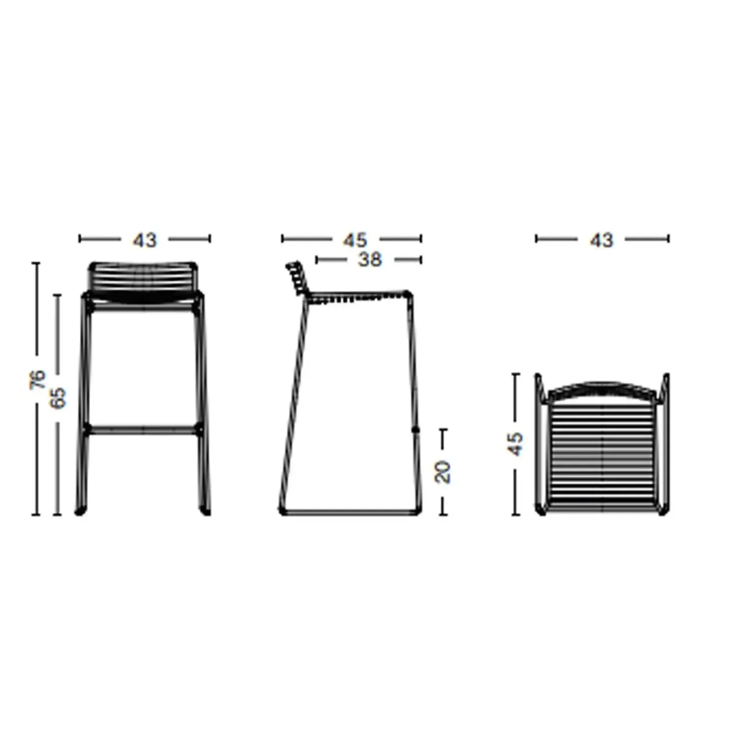 - Hee barstol - Sort - Lav model^Hay Hot