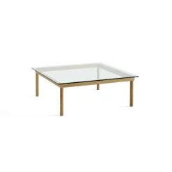- Kofi Table - 100 x 100 cm - ben eg (vandbaseret lak) og klar glasplade^Hay Best