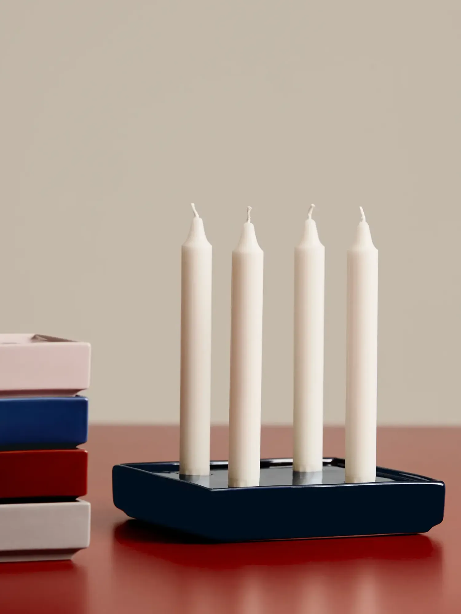 - Lysestage - Mattone Candleholder - Large - Dark Blue^Hay Online