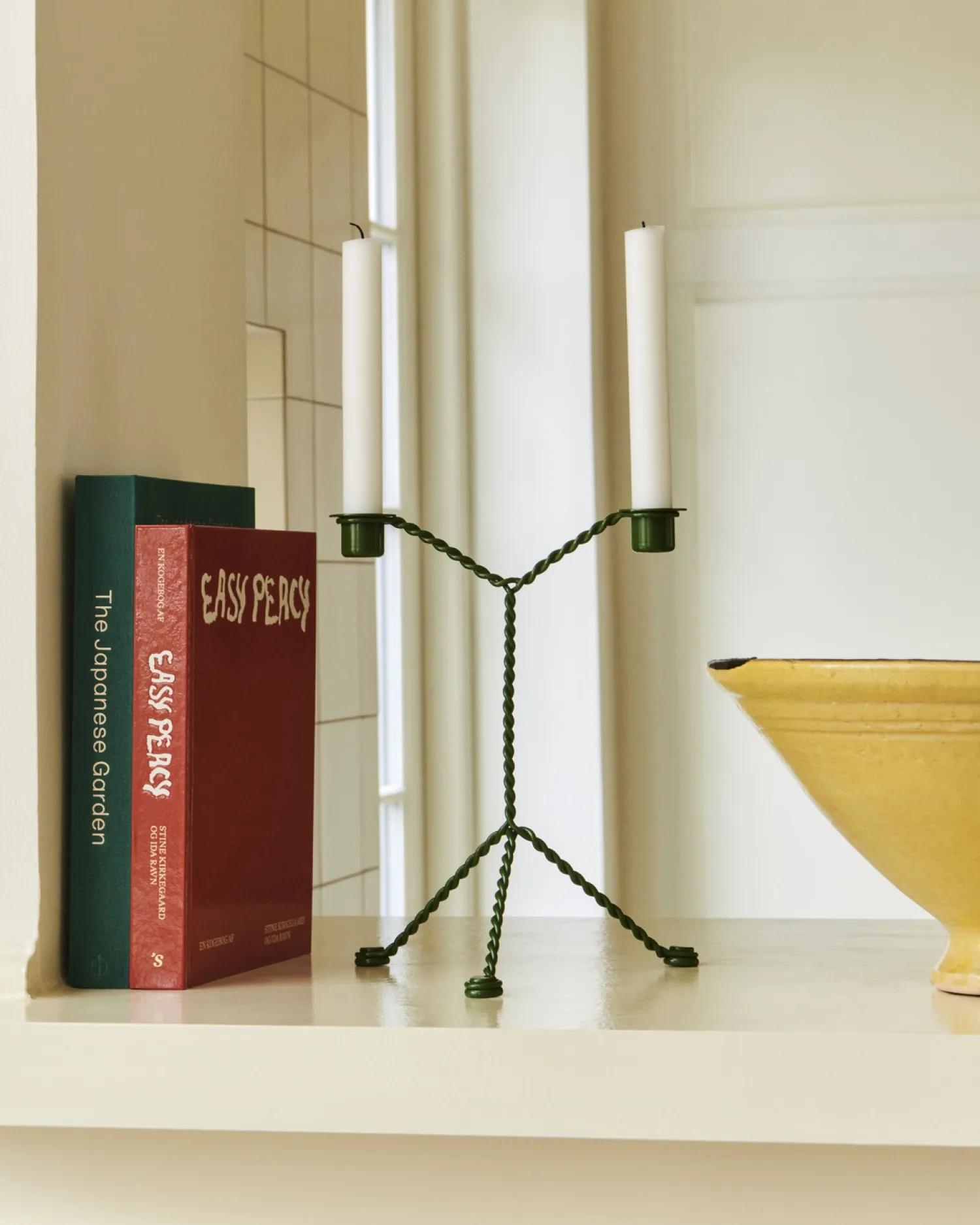 - Lysestage - Wire - Mirror - Grøn*Hay