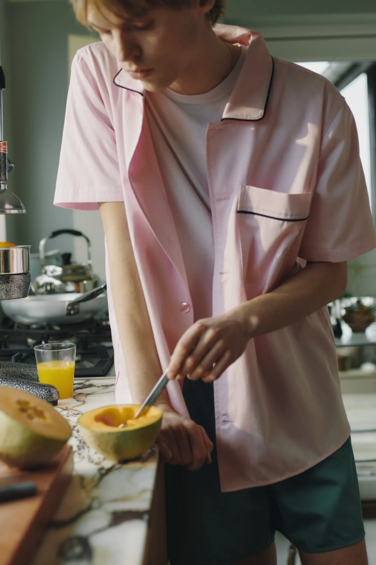 - Outline Pyjama - Kortærmet Skjorte - M/L - Soft Pink^Hay Best