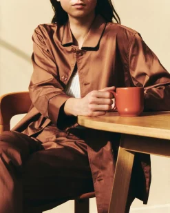 - Outline Pyjama - Langærmet Shirt - XS/S - Milk Chocolate*Hay