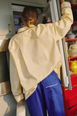 - Outline Pyjama - Langærmet Shirt - S/M - Soft Yellow*Hay Outlet