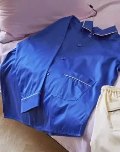 - Outline Pyjama - Langærmet Shirt - M/L - Vivid Blue*Hay Clearance