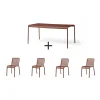 Hay - Palissade sæt - bord + 4 stole - Iron red* Clearance