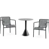 Hay - Palissade sæt - Cone bord ø 70 cm og to spisebordsstole - Anthracite* Hot