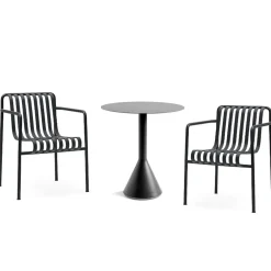 Hay - Palissade sæt - Cone bord ø 70 cm og to spisebordsstole - Anthracite* Hot
