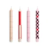 - Pattern Candle - Reds and bordeaux, Set of 4*Hay