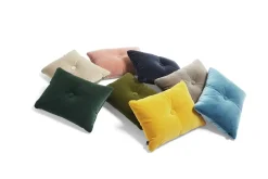 - Pude - Dot Cushion Soft - Velour - Gul - Yellow*Hay Online