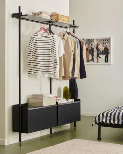 - Reol - Pier System 1002 - 2 kolonner - Sort - 162 X 34 X 209 cm*Hay Sale