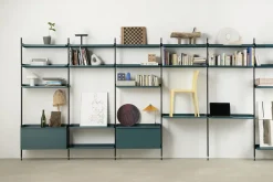 - Reol - Pier System 1001 - 1 kolonne - Blå/Sort - 82 X 34 X 209 cm^Hay Hot