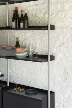 - Reol - Pier System 11 - 1 kolonne - Sort/Stål - 82 X 46,5 X 209 cm^Hay Outlet