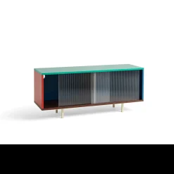 - Reol til Gulv med Glaslåger - Colour Cabinet - Multi farve - Medium, B120 X D39 X H51 cm*Hay Hot