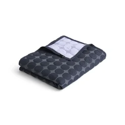 - Sengetæppe - Mega Dot - Organic - Midnight Blue - 260x260*Hay Clearance