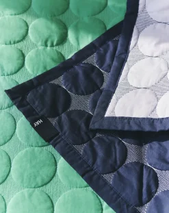 - Sengetæppe - Mega Dot - Organic - Midnight Blue - 260x260*Hay Clearance