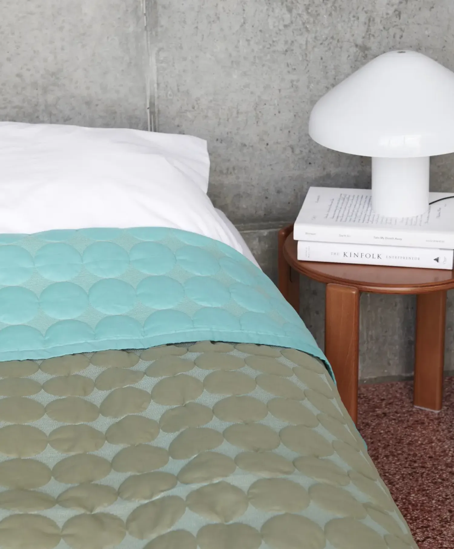 - sengetæppe - Mega Dot - grøn - Olive Green - 235x245 cm*Hay