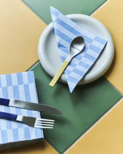 - Servietter - Lunch - 20 stk. 33x33 cm - Grå/blå Striber^Hay Outlet