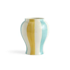 - Sobremesa Stribe Vase - Large - Grøn og gul*Hay New