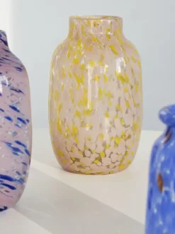 - Splash Vase - Round - L - lys pink og gul^Hay Discount