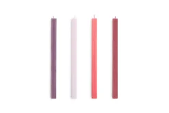 - Square Candle - Reds and bordeaux, Set of 4^Hay