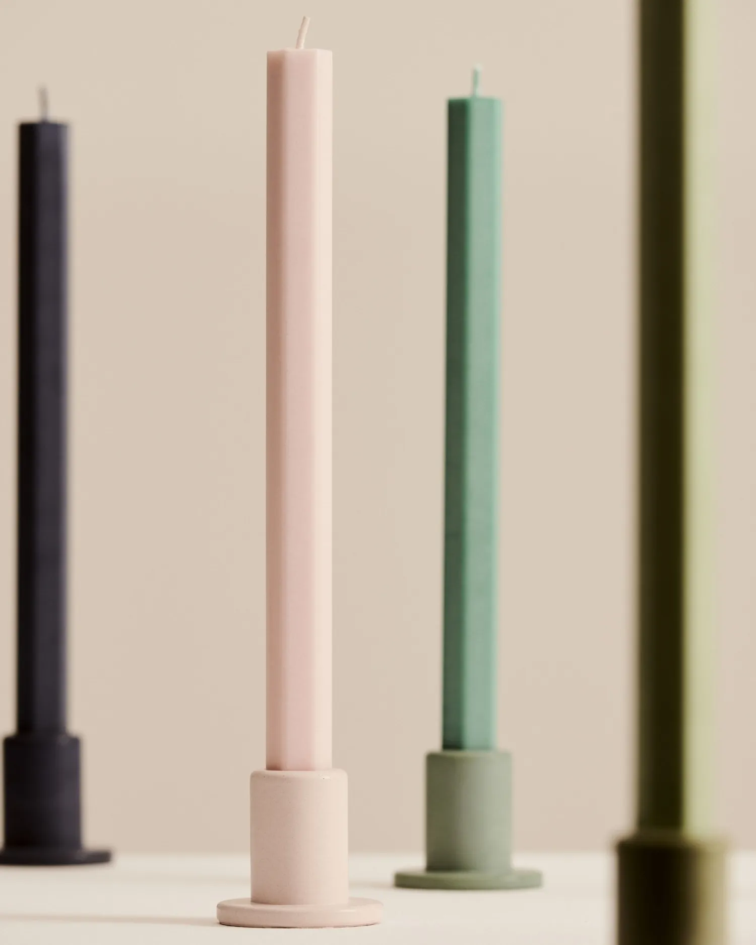 - Stearinlys - Hexagon - Sæt med 4 stk. - Pastel^Hay