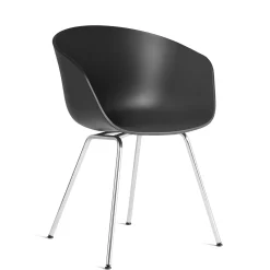 - Stol AAC26 - Blød sort med krom ben - about a chair AAC26*Hay New
