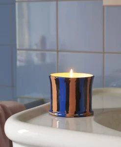 - Stripe Scented Candle, Mint Leaf*Hay