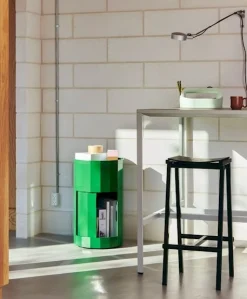 - Taburete 8 Bar Stool - Black - Black Lacquered Oak Veneer Seat - Høj model 75 cm*Hay Hot