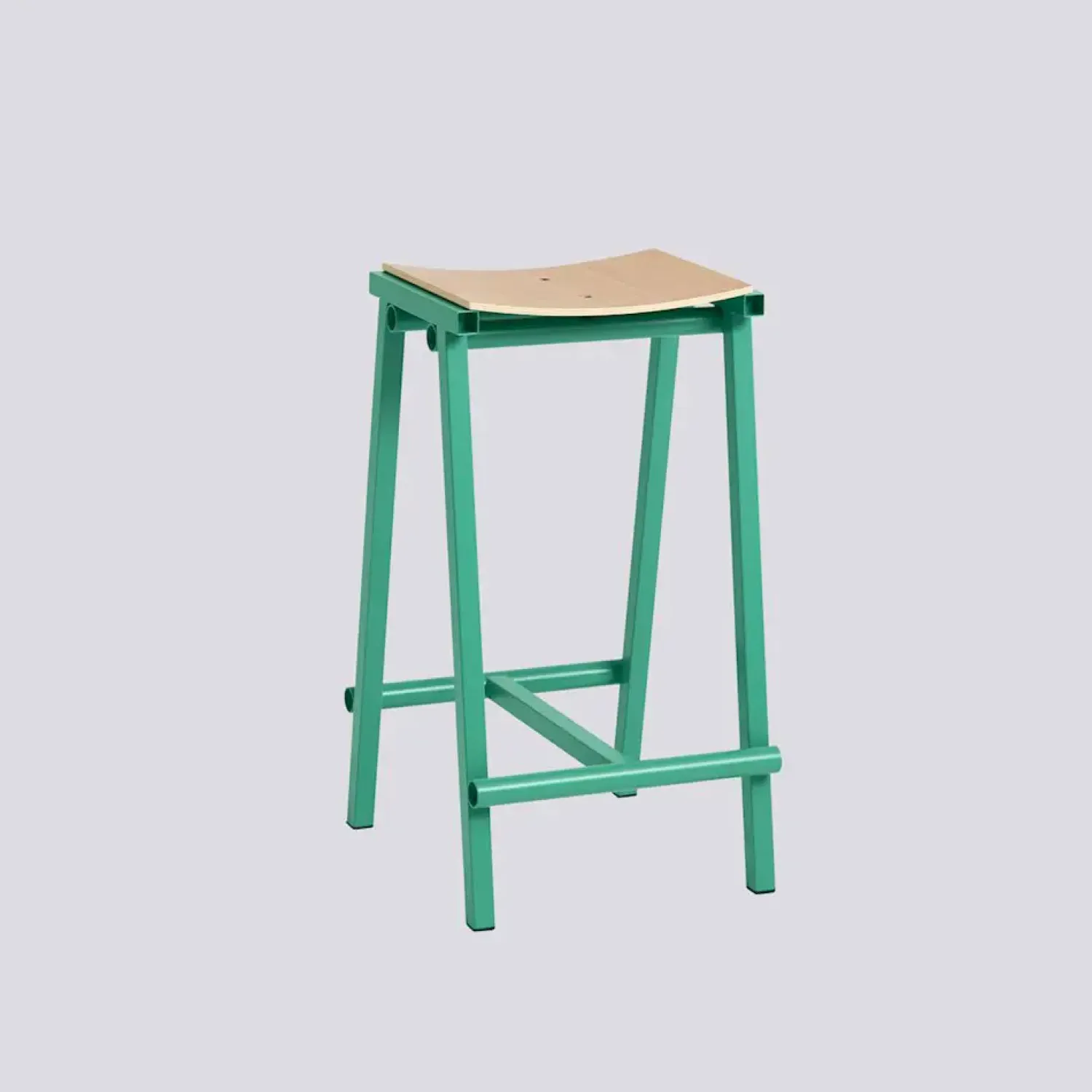 - Taburete 8 Bar Stool - Jade Green - Lacquered Oak Veneer Seat - Lav model 65 cm*Hay New
