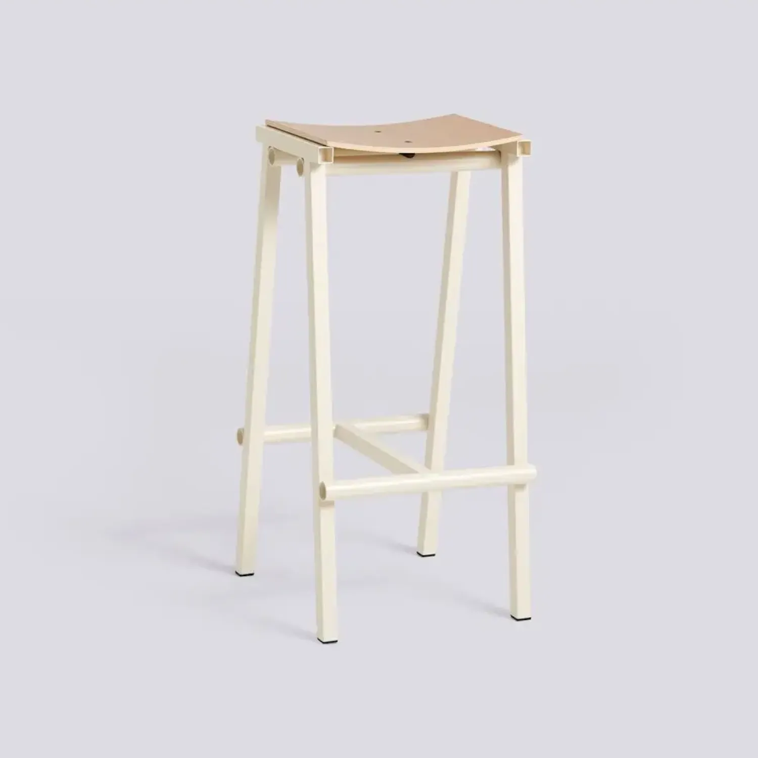 - Taburete 8 Barstol - Eggshell - Lacquered Oak Veneer Seat - Høj model 75 cm*Hay Hot