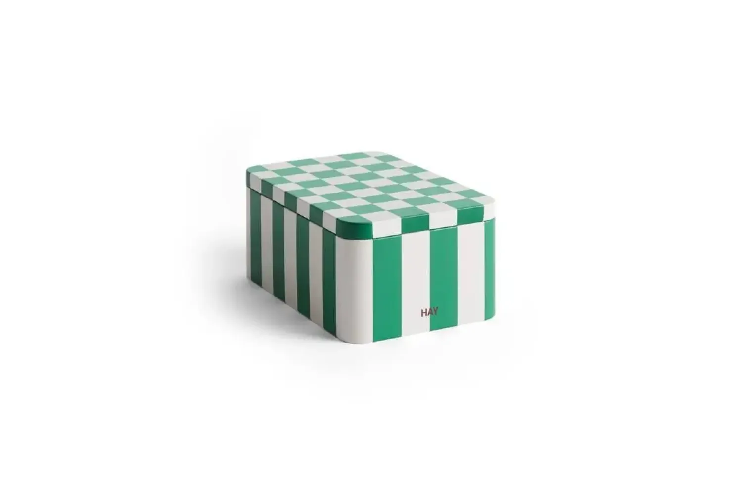 - Tin Container - Green and off-white*Hay Best