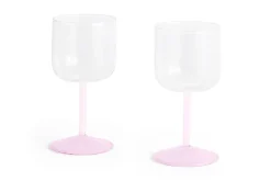 - Tint Wine Glass - Clear, jade light pink and light pink^Hay Sale