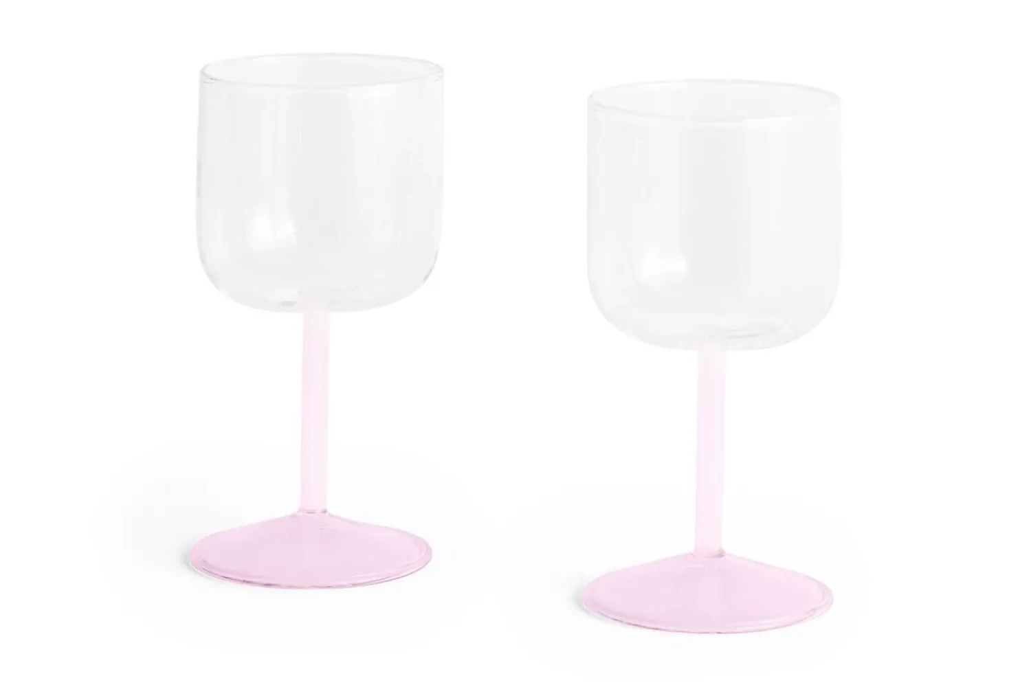 - Tint Wine Glass - Clear, jade light pink and light pink^Hay Sale