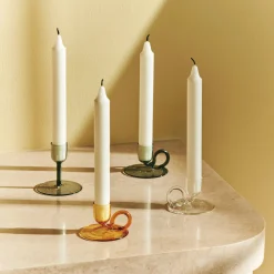 - Tiny Candleholder - Curved - Aqua*Hay Hot