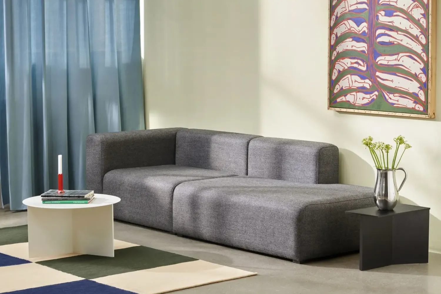 - Tæppe - Ethan cook flat works - peach green check - str. 200 x 300 cm*Hay Clearance