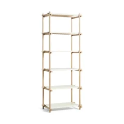 - Woody Shelving 2.0 Column High - Hvid/Eg - 6 hylder*Hay Clearance