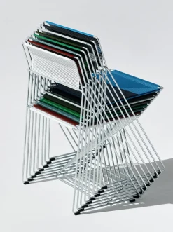 - X-Line Chair - Havestol - Hot galvanised base - Moss^Hay Hot