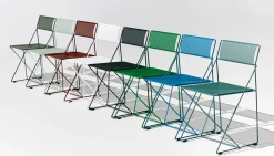 - X-Line Chair - Havestol - Powder coated steel base - Iron rød - ben og sæde*Hay
