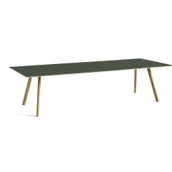 bord - CPH30 table - 300 x 90 cm - bordplade grøn linoleum/ben i eg (vandbaseret lak)^Hay Clearance