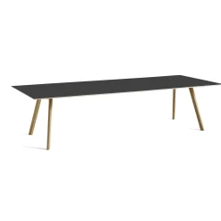 bord - CPH30 table - 300 x 120 cm - bordplade sort linoleum/ben i eg - lakeret^Hay
