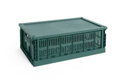 Colour Crate Lid Plastic - Large - Dark green^Hay Hot