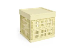 Colour Crate Lid Plastic - Medium Square / Cube - Light yellow*Hay Clearance
