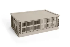 Colour Crate Lid Plastic - Large - Warm grey^Hay Best
